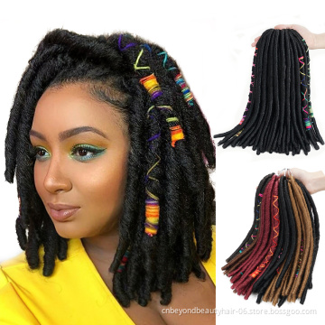 Afro twist hair braid Faux Locs Crochet Hair  Braiding Hair Extensions Black Fiber Box Braids